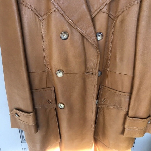 Stanley BlackerSzXL Designed Leather Coat Belt Made In Spain Double Breasted - Picture 8 of 14